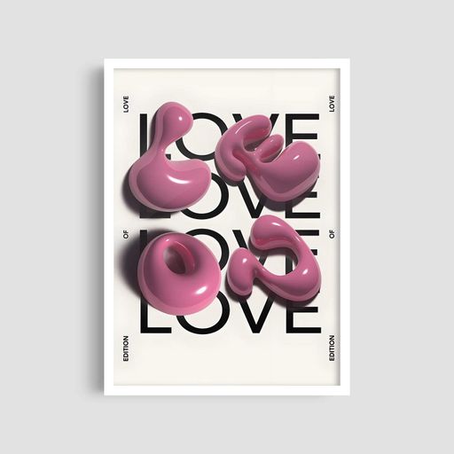 Постер Roomy "Love Sculpture" Белая рамка с антибликовым стеклом A4 (29.7x21 cm) (1299227)