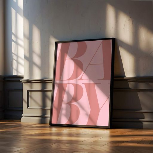 Постер Roomy "Baby Pink" Черная рамка с антибликовым стеклом A2 (59.4x42 cm.) (1299261)