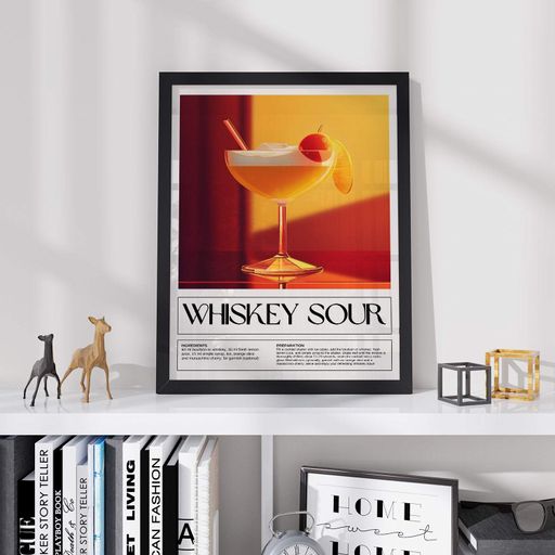 Постер Roomy "Whiskey Sour" Чорна рамка з антибліковим склом A2 (59.4x42 cm.) (1299322)