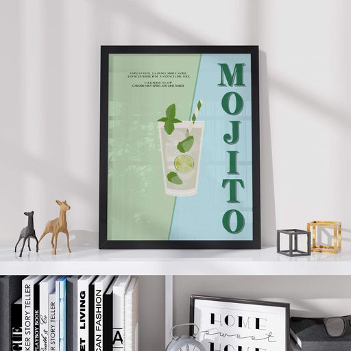 Постер Roomy "Mojito Classic 2" Черная рамка с глянцевым стеклом A4 (29.7x21 cm) (1299341)