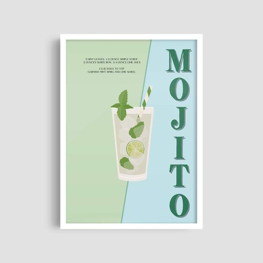 Постер Roomy "Mojito Classic 2" Черная рамка с антибликовым стеклом A1 (84.1x59.4 cm.) (1299349)
