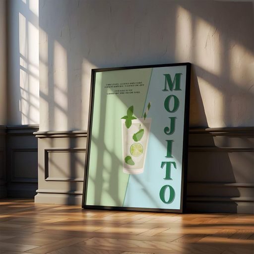 Постер Roomy "Mojito Classic 2" Белая рамка с глянцевым стеклом A3 (42x29.7 cm) (1299352)