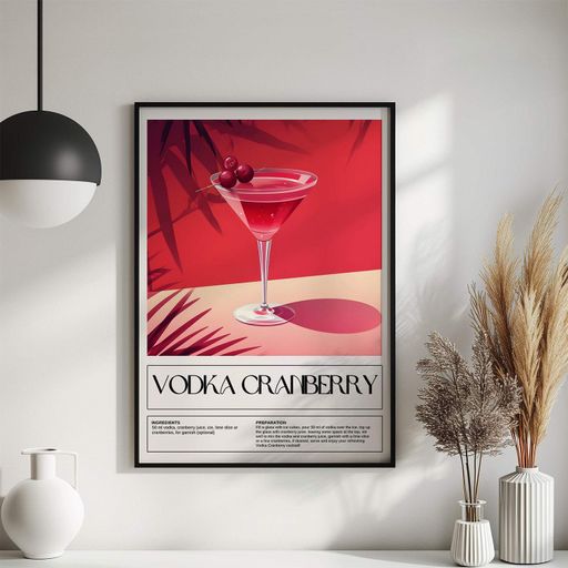 Постер Roomy "Vodka Cranberry" Чорна рамка з глянцевим склом A4 (29.7x21 cm) (1299368)