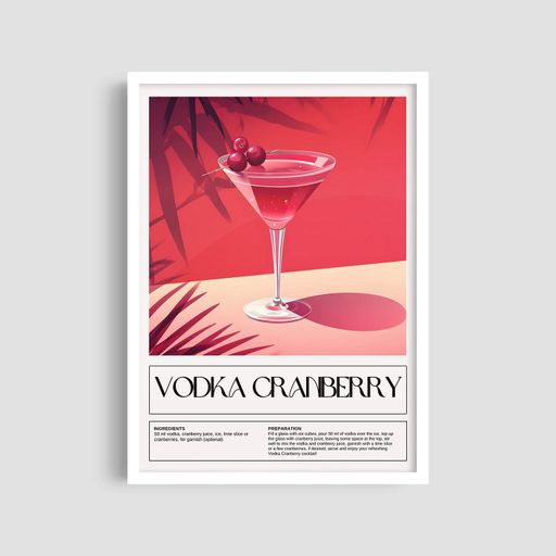 Постер Roomy "Vodka Cranberry" Чорна рамка з антибліковим склом A3 (42x29.7 cm) (1299375)