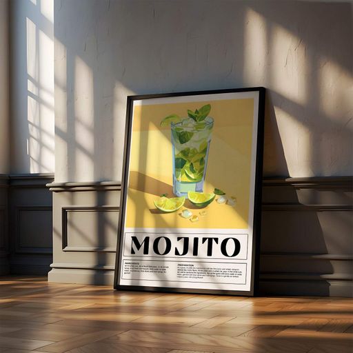 Постер Roomy "Mojito Classic" Чорна рамка з глянцевим склом A4 (29.7x21 cm) (1299420)