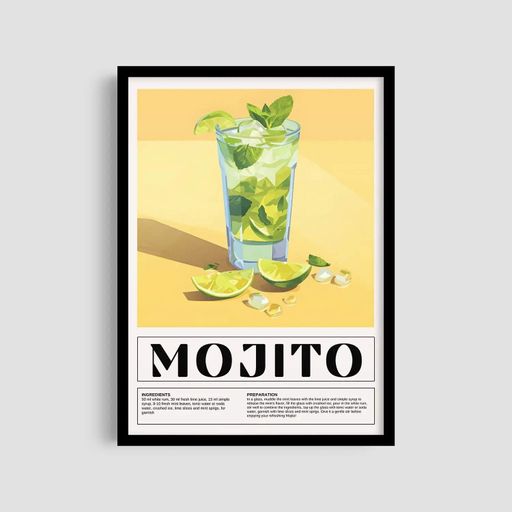 Постер Roomy "Mojito Classic" Біла рамка з глянцевим склом A3 (42x29.7 cm) (1299435)