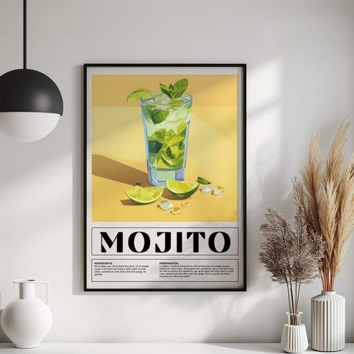 Постер Roomy "Mojito Classic" Біла рамка з глянцевим склом A3 (42x29.7 cm) (1299435)