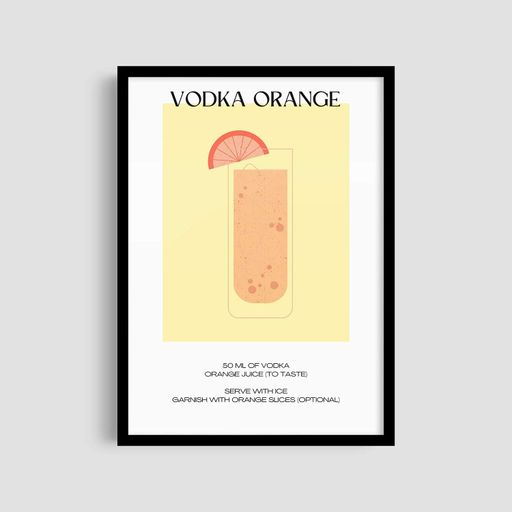Постер Roomy "Vodka Orange" Белая рамка с глянцевым стеклом A2 (59.4x42 cm.) (1299501)