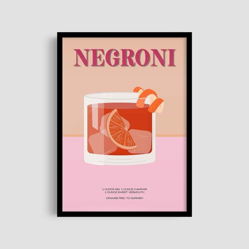 Постер Roomy "Negroni Classic" Чорна рамка з антибліковим склом A1 (84.1x59.4 cm.) (1299538)