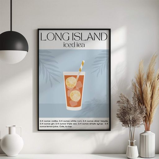 Постер Roomy "Long Island Iced Tea" Чорна рамка з антибліковим склом A1 (84.1x59.4 cm.) (1299547)