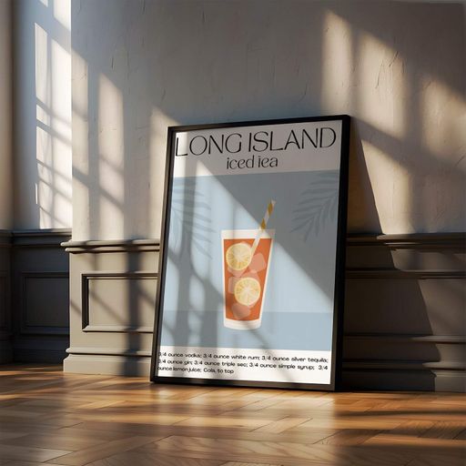 Постер Roomy "Long Island Iced Tea" Белая рамка с антибликовым стеклом A1 (84.1x59.4 cm.) (1299564)