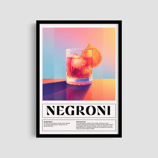 Постер Roomy "Negroni" Чорна рамка з глянцевим склом A3 (42x29.7 cm) (1299565)