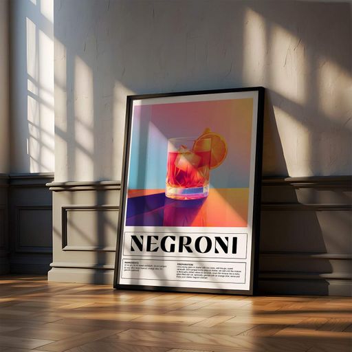 Постер Roomy "Negroni" Черная рамка с глянцевым стеклом A2 (59.4x42 cm.) (1299567)