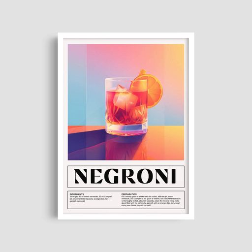 Постер Roomy "Negroni" Черная рамка с антибликовым стеклом A4 (29.7x21 cm) (1299569)