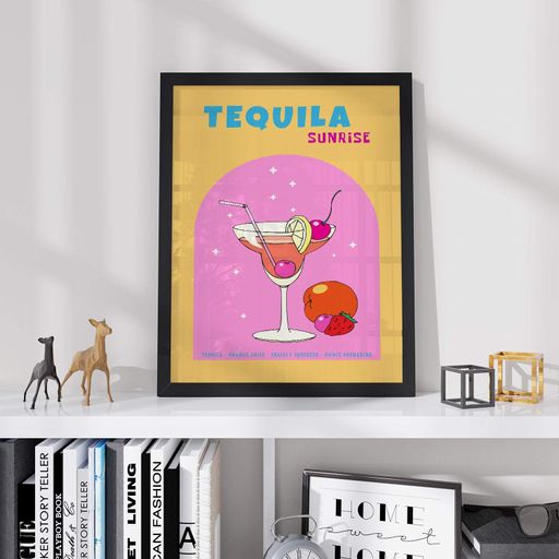 Постер Roomy "Tequila Sunrise" Чорна рамка з антибліковим склом A2 (59.4x42 cm.) (1299596)