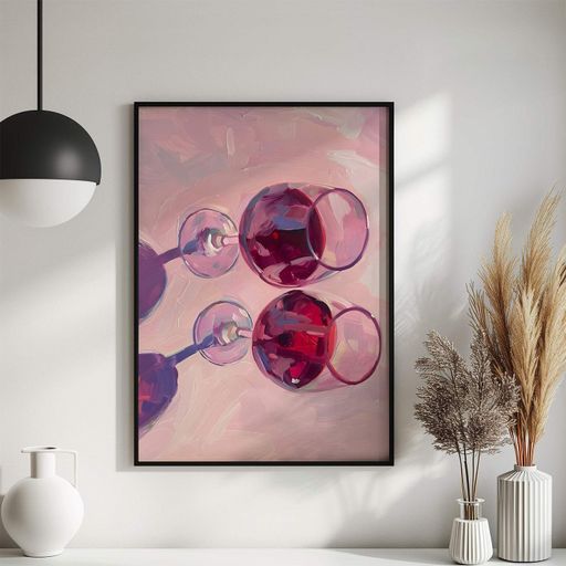 Постер Roomy "Wine Glasses" Чорна рамка з глянцевим склом A4 (29.7x21 cm) (1299723)