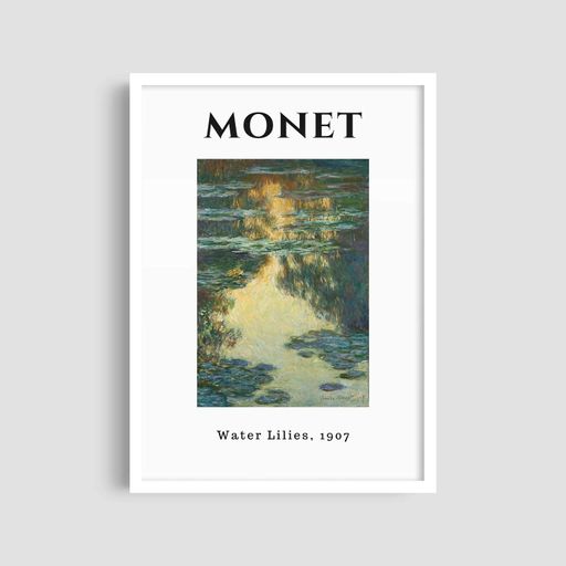Постер Roomy "Water Lilies 1907" Біла рамка з антибліковим склом A4 (29.7x21 cm) (1299849)