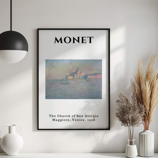 Постер Roomy "Church San Giorgio" Белая рамка с глянцевым стеклом A2 (59.4x42 cm.) (1299853)