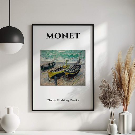 Постер Roomy "Three Boats" Белая рамка с глянцевым стеклом A3 (42x29.7 cm) (1299879)