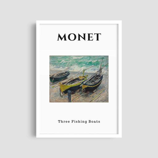 Постер Roomy "Three Boats" Белая рамка с антибликовым стеклом A3 (42x29.7 cm) (1299886)