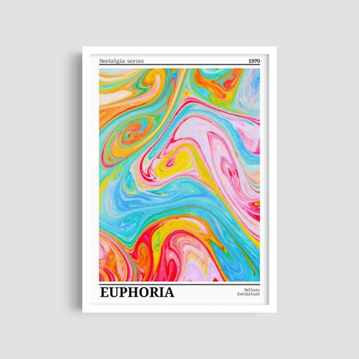 Постер Roomy "Euphoria Colors" Чорна рамка з глянцевим склом A3 (42x29.7 cm) (1300604)