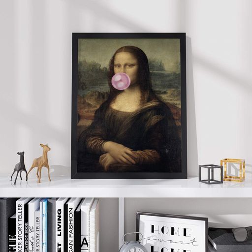 Постер Roomy "Bubblegum Mona" Чорна рамка з антибліковим склом A1 (84.1x59.4 cm.) (1300611)