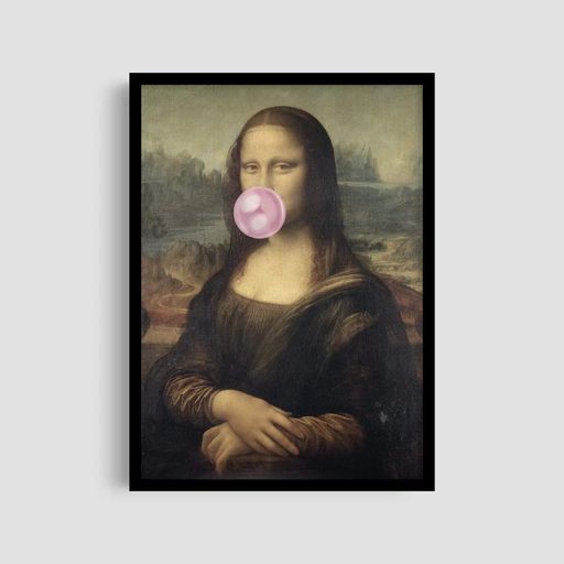 Постер Roomy "Bubblegum Mona" Белая рамка с антибликовым стеклом A4 (29.7x21 cm) (1300622)