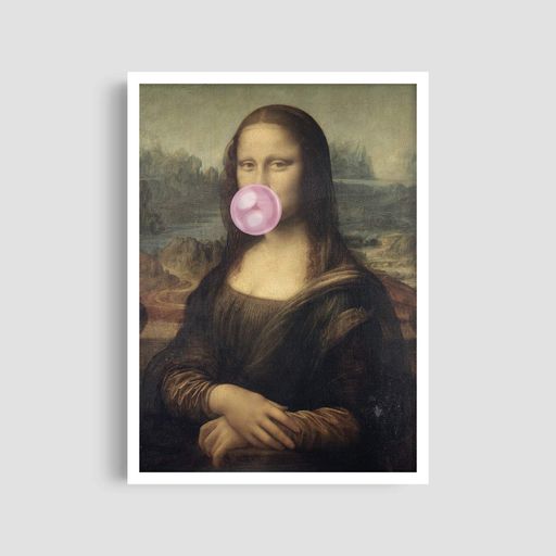 Постер Roomy "Bubblegum Mona" Белая рамка с антибликовым стеклом A2 (59.4x42 cm.) (1300627)
