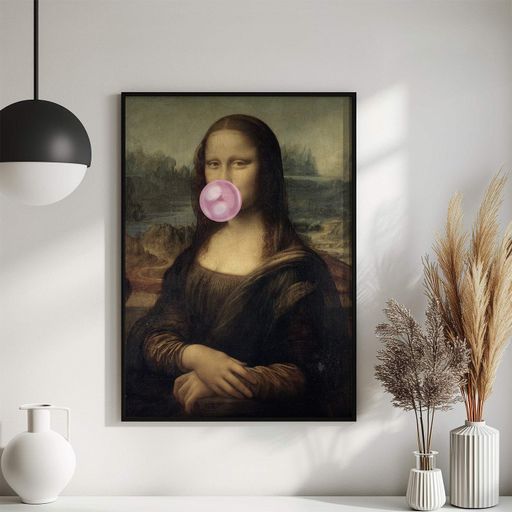 Постер Roomy "Bubblegum Mona" Белая рамка с антибликовым стеклом A1 (84.1x59.4 cm.) (1300628)