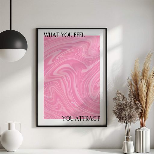 Постер Roomy "You Attract" Черная рамка с глянцевым стеклом A4 (29.7x21 cm) (1300637)