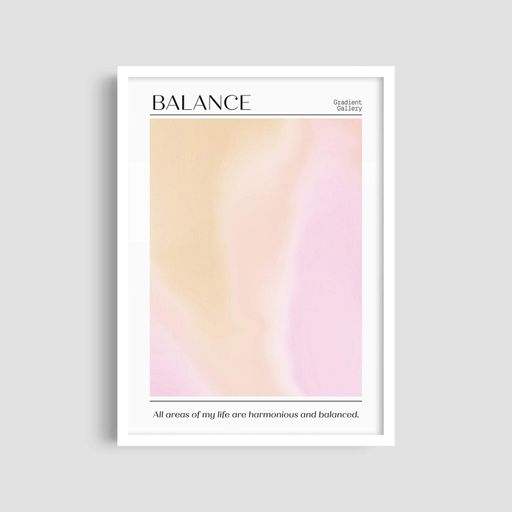 Постер Roomy "Balance Pastel" Чорна рамка з глянцевим склом A3 (42x29.7 cm) (1300697)
