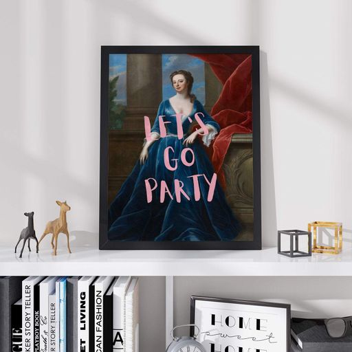 Постер Roomy "Let's Go Party" Чорна рамка з глянцевим склом A4 (29.7x21 cm) (1300773)