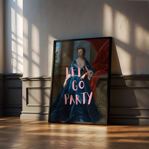 Постер Roomy "Let's Go Party" Черная рамка с глянцевым стеклом A1 (84.1x59.4 cm.) (1300776)