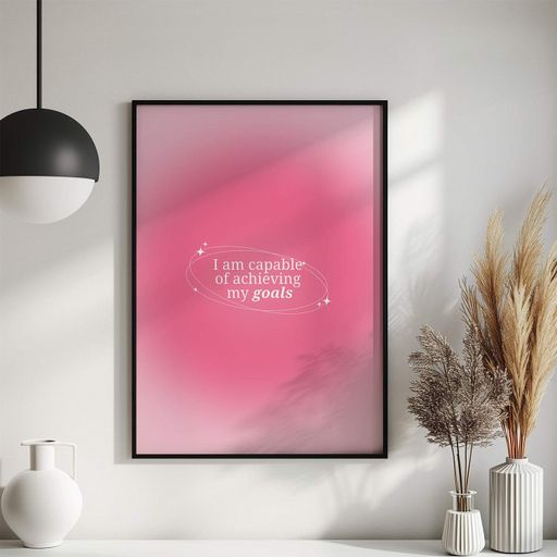 Постер Roomy "Goals Achieved" Белая рамка с глянцевым стеклом A4 (29.7x21 cm) (1300781)