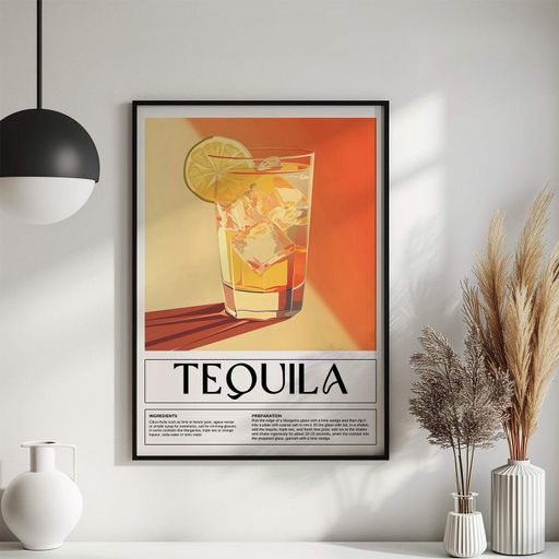 Постер Roomy "Tequila Cocktail" Черная рамка с антибликовым стеклом A1 (84.1x59.4 cm.) (1300947)