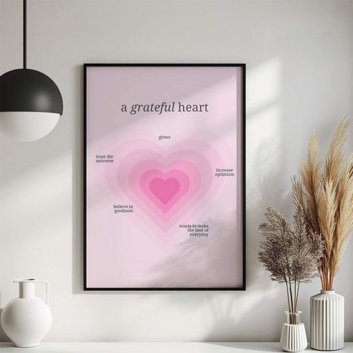 Постер Roomy "Grateful Heart" Белая рамка с антибликовым стеклом A3 (42x29.7 cm) (1300962)