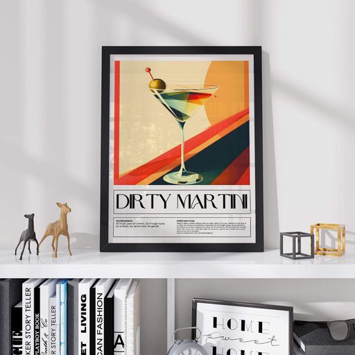 Постер Roomy "Dirty Martini" Черная рамка с глянцевым стеклом A3 (42x29.7 cm) (1300971)