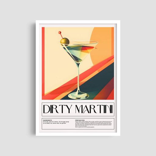 Постер Roomy "Dirty Martini" Чорна рамка з антибліковим склом A4 (29.7x21 cm) (1300975)