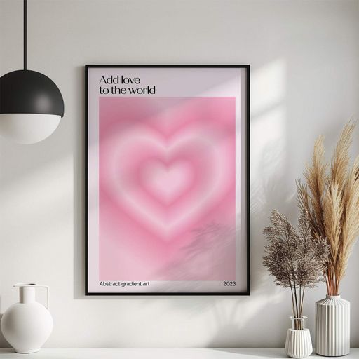 Постер Roomy "Add Love" Чорна рамка з глянцевим склом A3 (42x29.7 cm) (1301257)