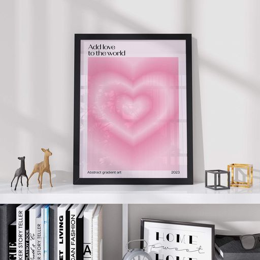 Постер Roomy "Add Love" Чорна рамка з глянцевим склом A3 (42x29.7 cm) (1301257)