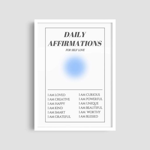 Постер Roomy "Daily Affirmations" Белая рамка с глянцевым стеклом A2 (59.4x42 cm.) (1301340)