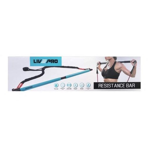 Тренажер для функционального тренинга LivePro RESISTANCE BAR SET голубой, черный 110x2.5см LP8400 (1304523)