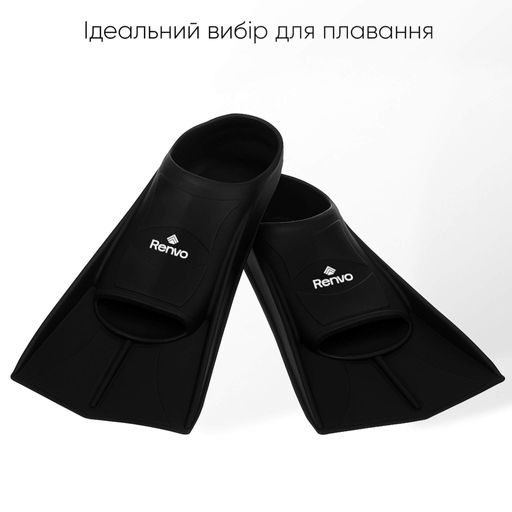 Короткі ласти для тренування в басейні Renvo Frio із закритою п'ятою Чорний 36-38 (SF100-01 36-38) (1306980)