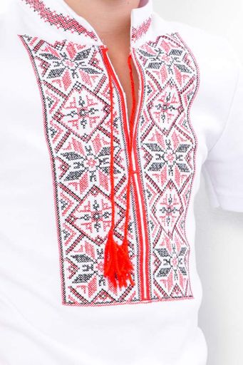 Вишиванка для хлопчика з коротким рукавом Носи своє 164 см Білий (p-11938-200074) (1307363)
