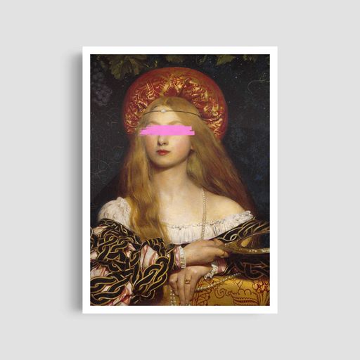 Постер Roomy "Pink Mask" Черная рамка с глянцевым стеклом A2 (59.4x42 cm.) (1308024)