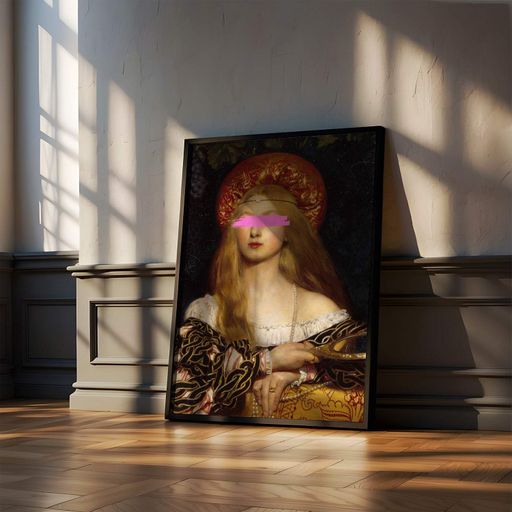 Постер Roomy "Pink Mask" Черная рамка с глянцевым стеклом A2 (59.4x42 cm.) (1308024)