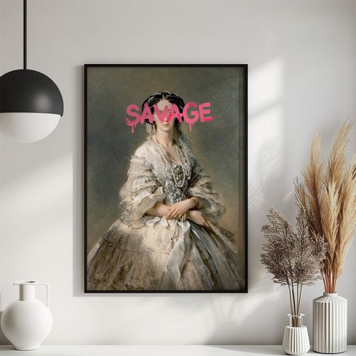 Постер Roomy "Savage Queen" Черная рамка с глянцевым стеклом A4 (29.7x21 cm) (1308053)