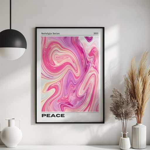 Постер Roomy "Peace" Черная рамка с глянцевым стеклом A2 (59.4x42 cm.) (1308853)