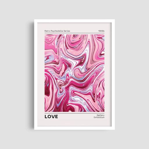 Постер Roomy "Pink Marble" Черная рамка с антибликовым стеклом A4 (29.7x21 cm) (1309113)