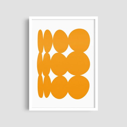 Постер Roomy "Orange Circles" Белая рамка с антибликовым стеклом A3 (42x29.7 cm) (1309320)